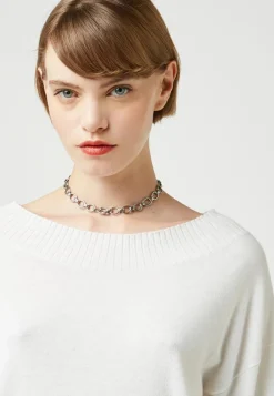 Pull Marie-Chantal ample blanc écru