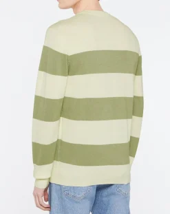 Pull Marinière beige/vert