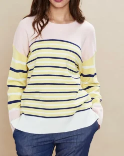 Pull marinière en Laine mélangée Abime jaune/écru