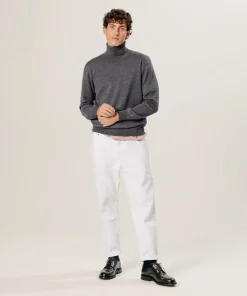 Pull Émile 100% laine col rond gris foncé