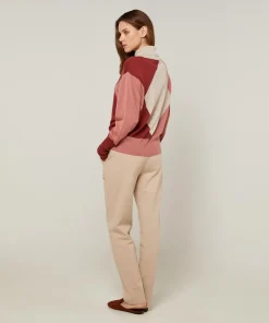 Pull Mylène en Laine mélangée beige/rose