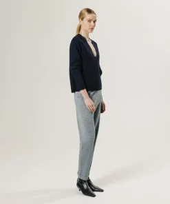 Pull Perséphone en laine col V profond noir