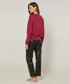 Pull Petronille en Laine mélangée rouge grenat