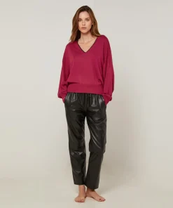 Pull Petronille en Laine mélangée rouge grenat