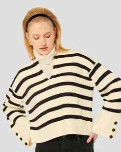 Pull Plongeoir écru/noir