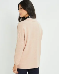Pull Plume double col rose pâle