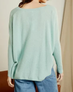 Pull poncho 100% Cachemire Axelle Col V amande