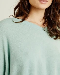 Pull poncho 100% Cachemire Axelle Col V amande