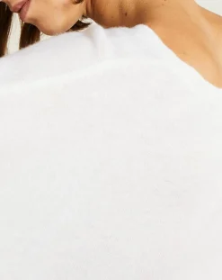 Pull poncho 100% Cachemire Axelle Col V écru