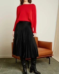 Pull poncho 100% Cachemire Elisabeth Col rond sangria