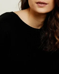 Pull poncho 100% Cachemire Elisabeth Col rond noir