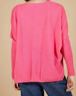 Pull poncho 100% Cachemire Emma col V tulipe