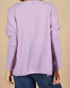 Pull poncho 100% Cachemire Emma col V glycine