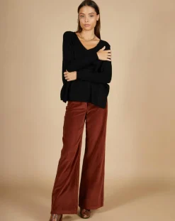 Pull poncho 100% Cachemire Emma col V noir