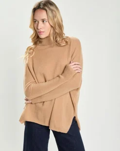 Pull Poncho 100% Cachemire Lola camel