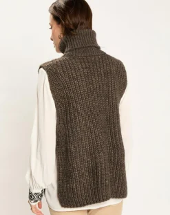 Pull poncho en Alpaga mélangé Billie seigle