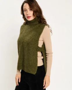 Pull poncho en Alpaga mélangé Billie mousse