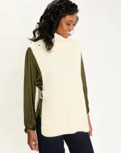 Pull poncho en Alpaga mélangé Billie écru