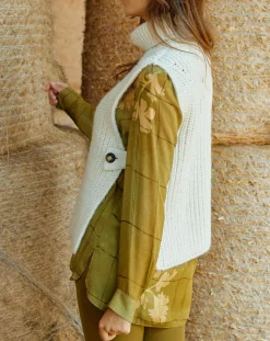 Pull poncho en Alpaga mélangé Billie écru