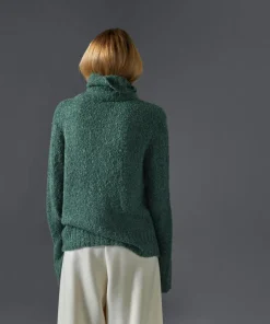 Pull Poppy en Laine mélangée col roulé amovible vert de gris