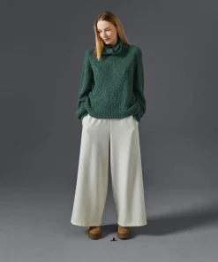 Pull Poppy en Laine mélangée col roulé amovible vert de gris