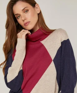 Pull Priscille en Laine mélangée rouge grenat