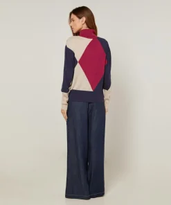 Pull Priscille en Laine mélangée rouge grenat