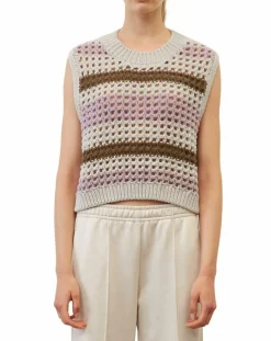Pull sans manches 100% Laine Tricot multicolore