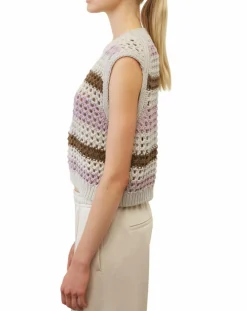 Pull sans manches 100% Laine Tricot multicolore