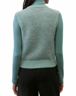 Pull sans manches en Laine & Alpaga mélangés vert