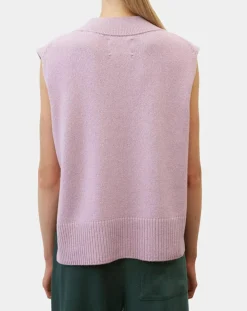 Pull sans manches en Laine mélangée violet clair