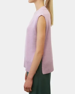 Pull sans manches en Laine mélangée violet clair