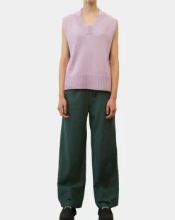 Pull sans manches en Laine mélangée violet clair