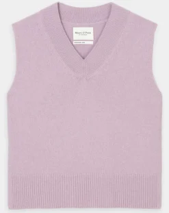 Pull sans manches en Laine mélangée violet clair