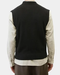 Pull sans manches en Laine & Coton noir