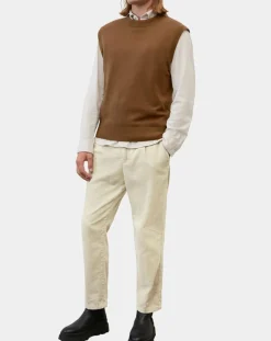 Pull sans manches en Laine & Coton marron