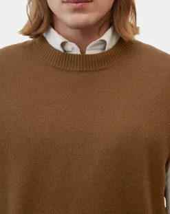 Pull sans manches en Laine & Coton marron