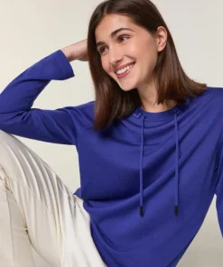 Pull Saxa 100% Laine Col Satin bleu outremer