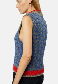 Pull Suzette en Alpaga mélangé sans manches colore bleu outremer