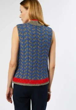 Pull Suzette en Alpaga mélangé sans manches colore bleu outremer