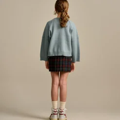 Pull sweat en Coton & Laine mélangés Goumca bleu clair