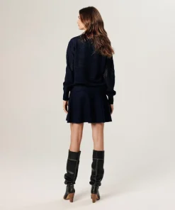 Pull Tamara ajouré bleu nuit