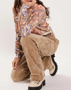 Pull Torsade imprimé violet/multicolore