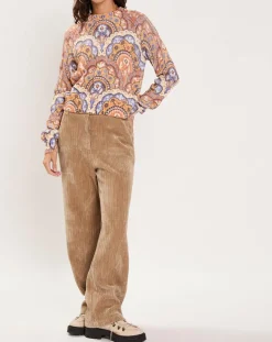 Pull Torsade imprimé violet/multicolore