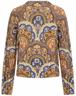 Pull Torsade imprimé violet/multicolore