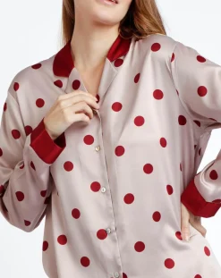 Pyjama Chemise & Pantalon Sienna rose/rouge