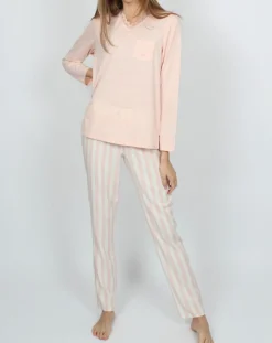 Pyjama Classic Tripes rose