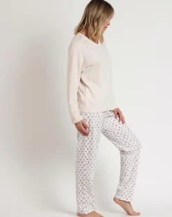 Pyjama col en V Essence of Life B beige