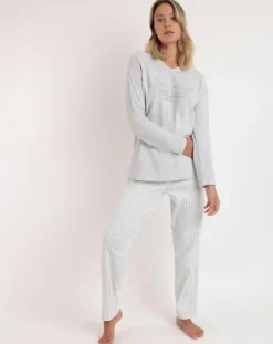 Pyjama col en V Soft Home perle