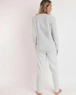Pyjama col en V Soft Home perle